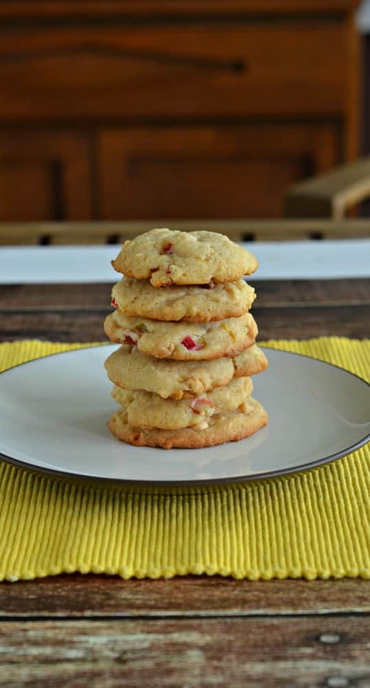 Delicious sweet and tart Lemon Rhubarb Cookies