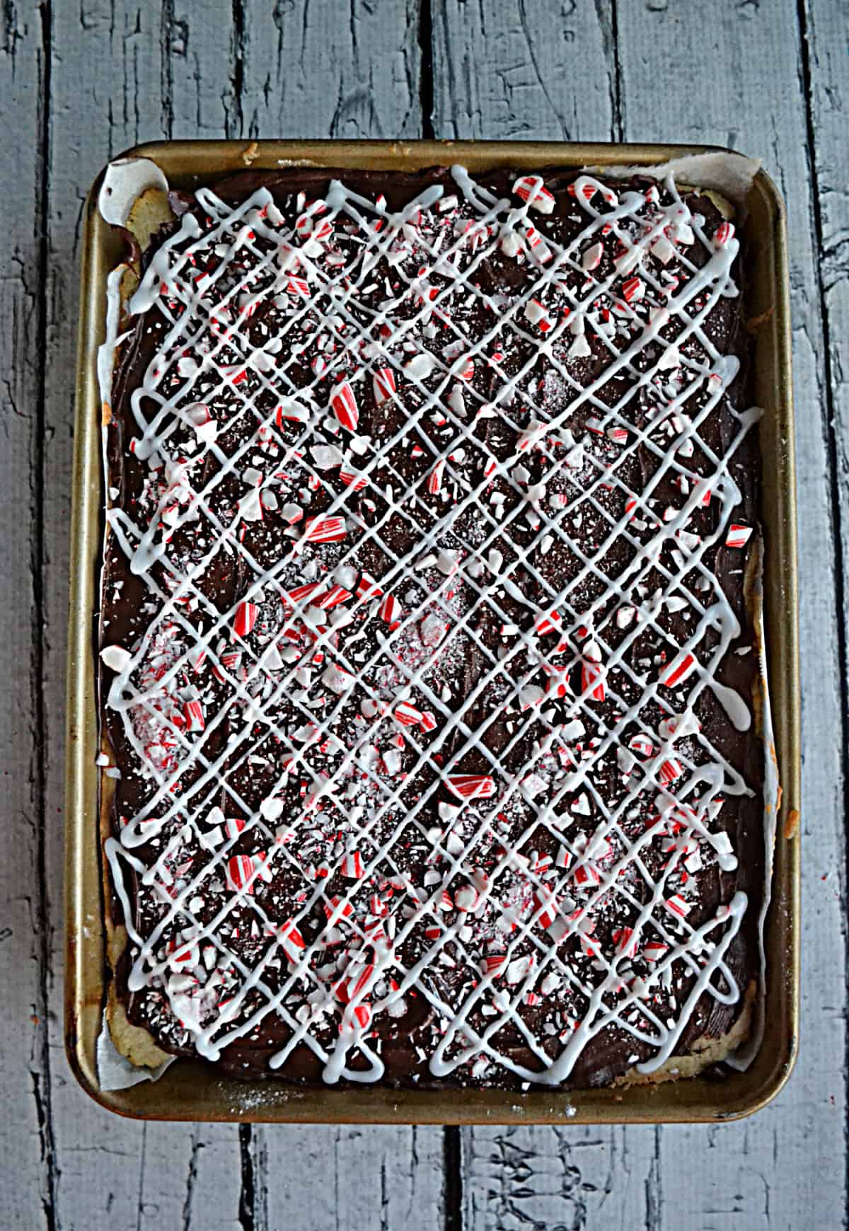 A pan of Peppermint Bark Cookies.
