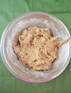 A bowl of cookie dough.