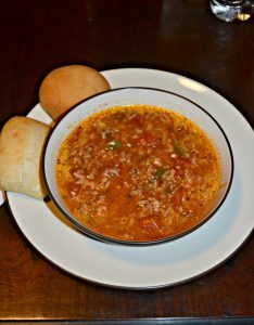 Stuffed Pepper Soup with Rolls