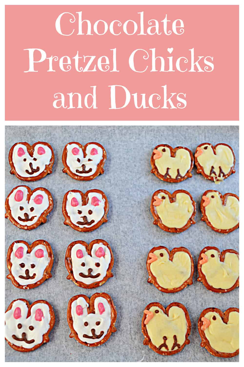Chocolate Pretzel Chicks and Bunnies for Easter