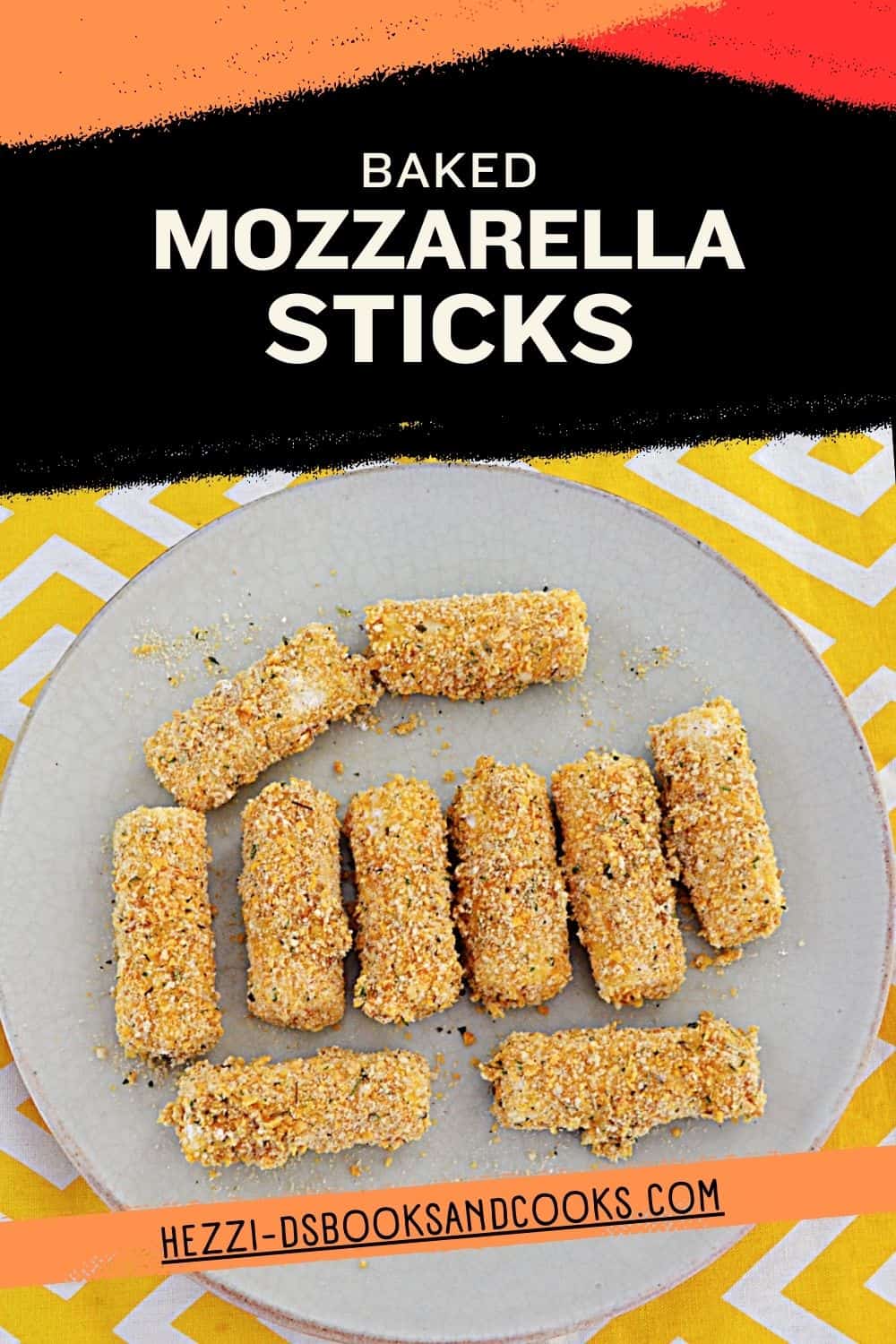 Pin Image: Title, a plate of mozzarella sticks.