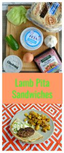 Pin Image-Ingredients for Lamb Pita Sandwiches with text overlay