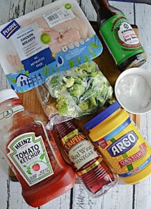 Ingredients to make Sweet and Sour Chicken.