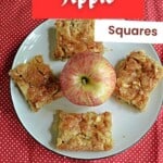 Pin Image: Title, a plate with apple squares on it and an apple in the middle.