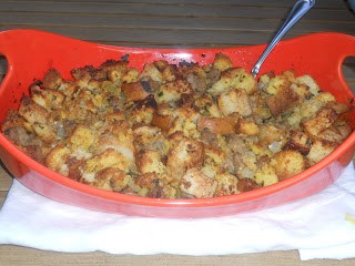 Tasty Stuffing made with sausage and sage.