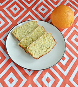 A plate with slices of orange bread.