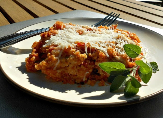 Baked Quinoa and Chicken Parmesan from Hezzi-D's Books and Cooks