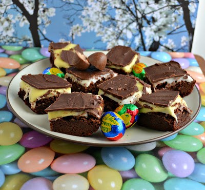 Creme Egg Brownies:  www.hezzi-dsbooksandcooks.com