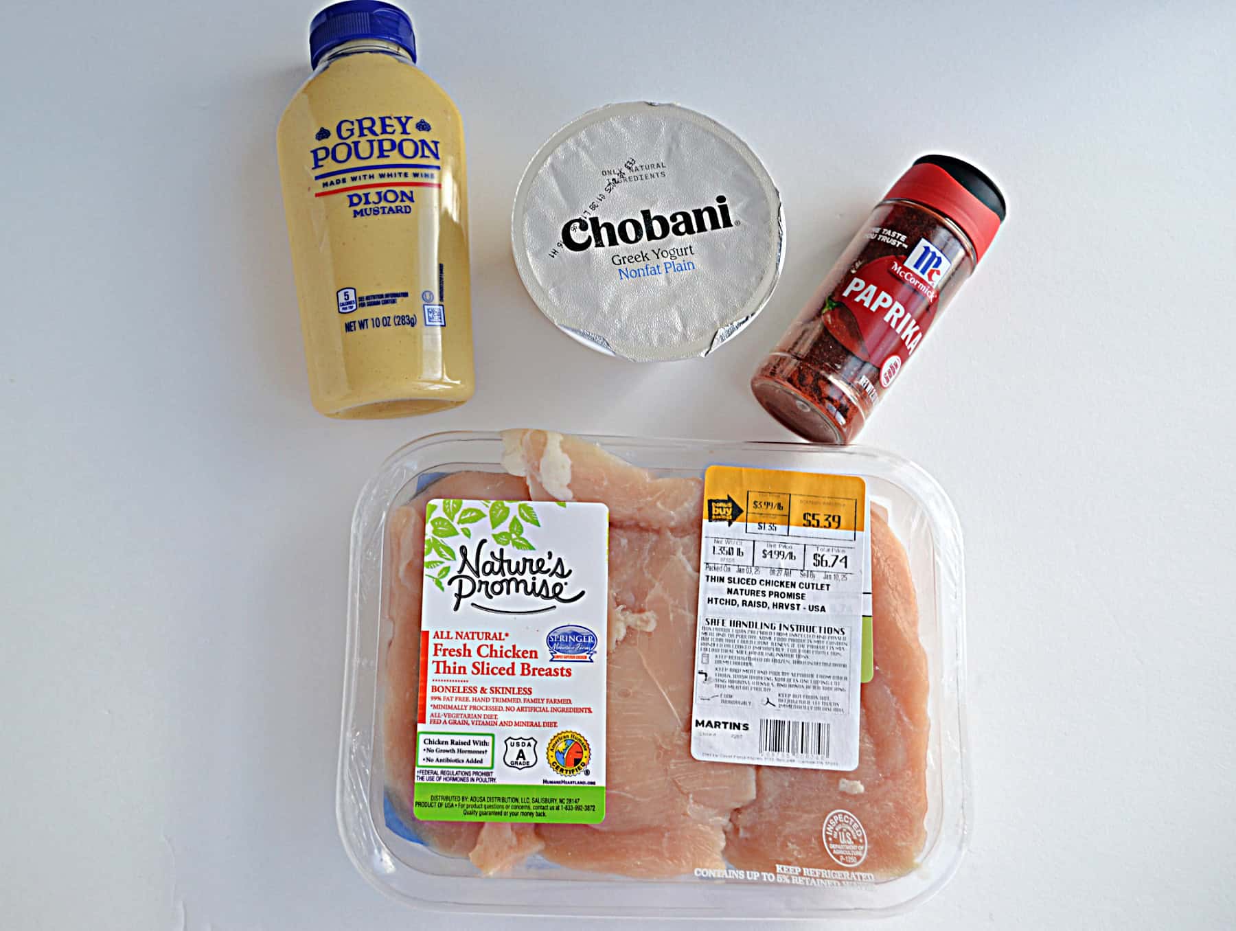 Ingredients for making Oven Fried Chicken. 