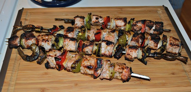 Grilled Pork Kebabs with Tzatziki sauce: www.hezzi-dsbooksandcooks.com