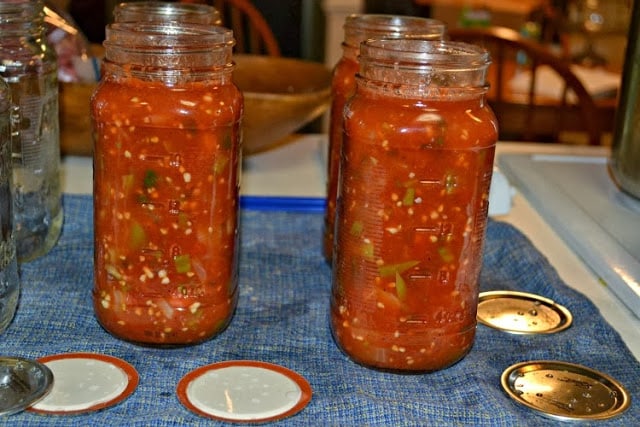 Hearty and delicious tomato sauce canned to enjoy all winter long.