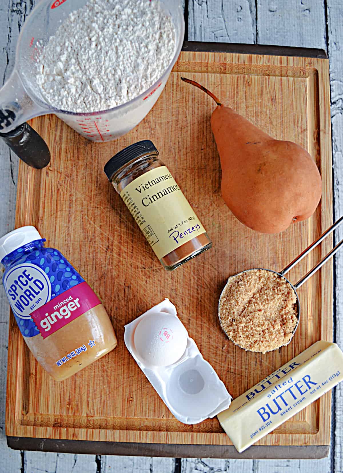 Ingredients to make pear scones.