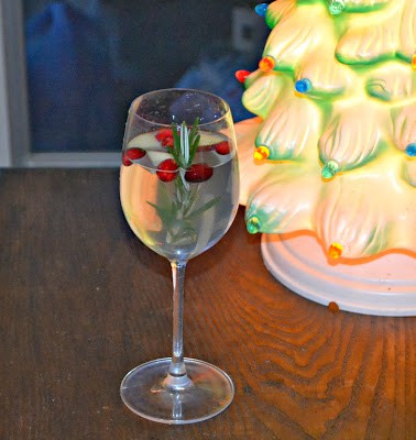 Holiday Sangria with White Wine, Cranberries, and Rosemary