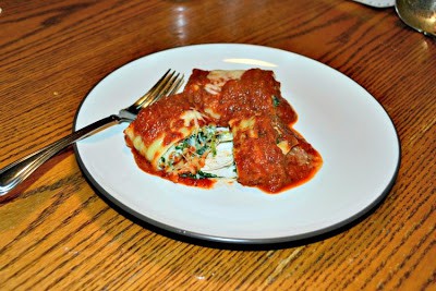Spinach Lasagna Roll Ups with Red Sauce