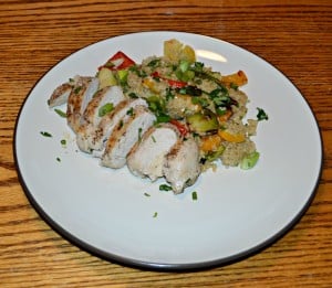 Quinoa and Roasted Vegetable Salads with Chicken