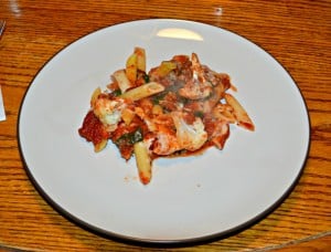 Baked Penne with Roasted Cauliflower and Italian Sausage