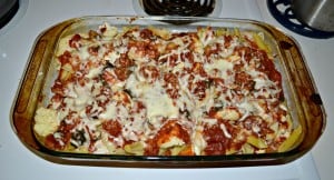 Baked Penne with Roasted Caulfilower and Italian Sausage from Hezzi-D's Books and Cooks
