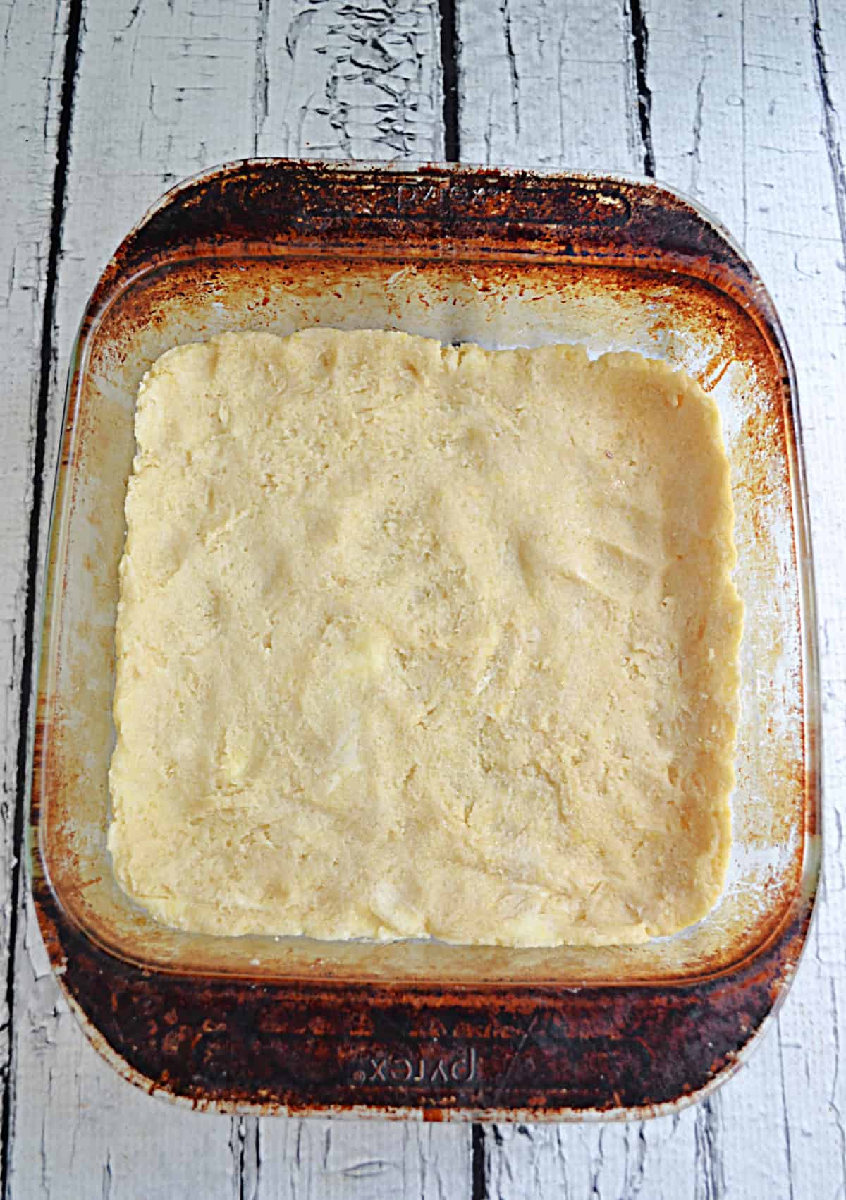 A pan of cake batter.