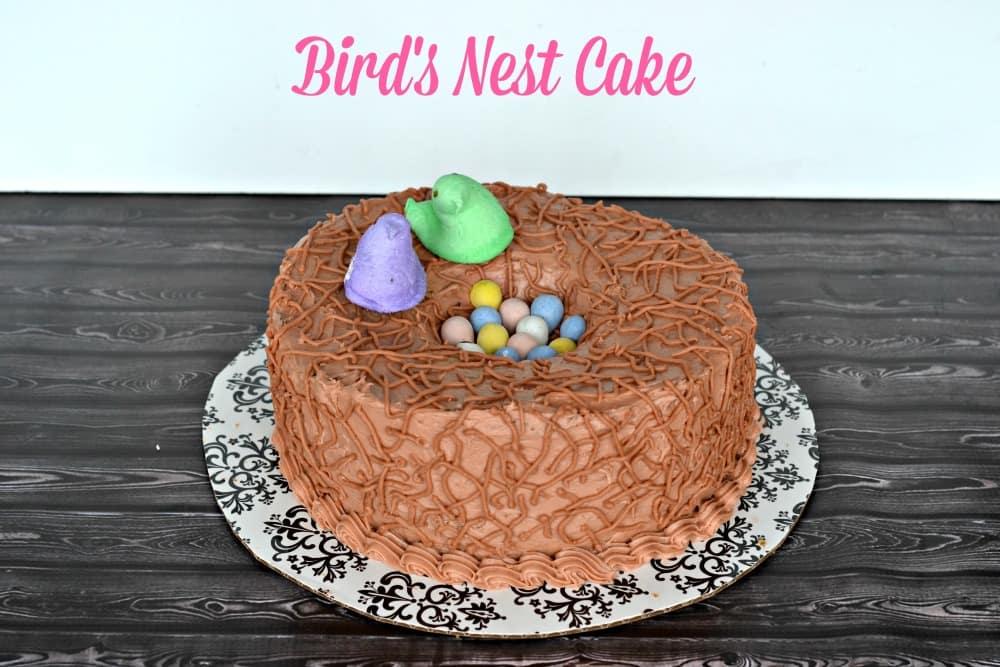 Birds Nest Cake made with carrot cake!