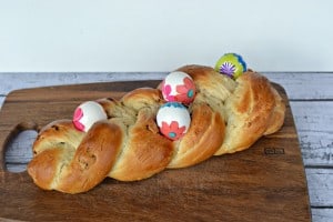 Gorgeous Easter bread studded with nuts and craisins