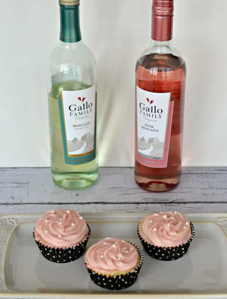 Moscato cupcakes with Pink moscato frosting