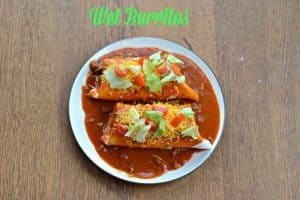 Wet burritos with homemade sauce