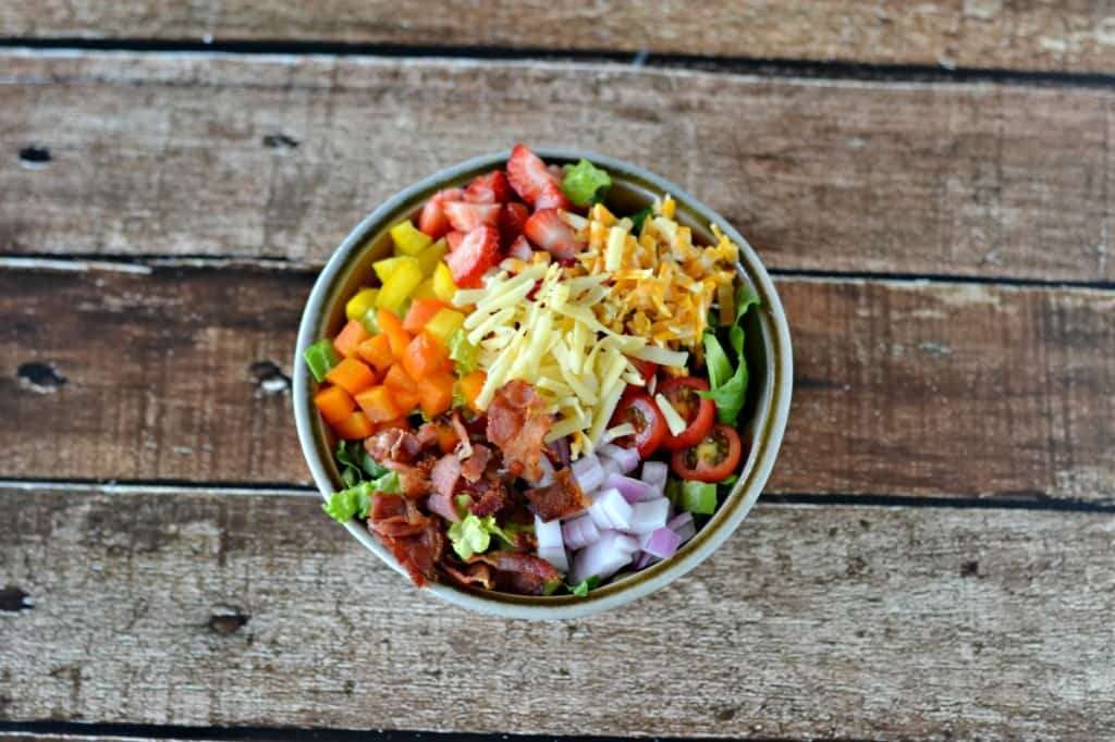 Fresh and delicious Bacon Chopped Salad with strawberries