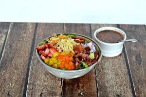 Bacon Chopped Salad with Strawberry Poppyseed Dressing