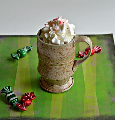 Spiked Candy Cane White Hot Chocolate is perfect for a cold winters night.