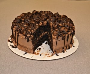 Triple Chocolate Candy Cake with TWIX Bites