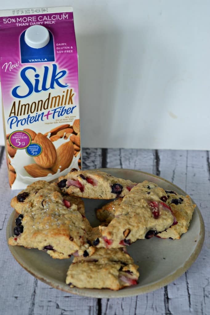 Silk Almondmilk keeps these Red, White, and Blue Scones vegan and delicious!