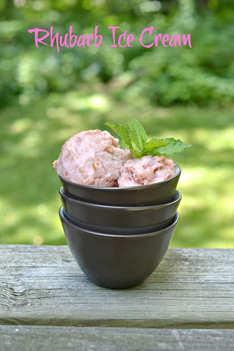 Easy to make Rhubarb Ice Cream is bursting with flavor and is the perfect summer treat.