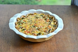 Spicy Italian Sausage, Kale, and Sweet Cheddar Quiche for CSA Tuesdays