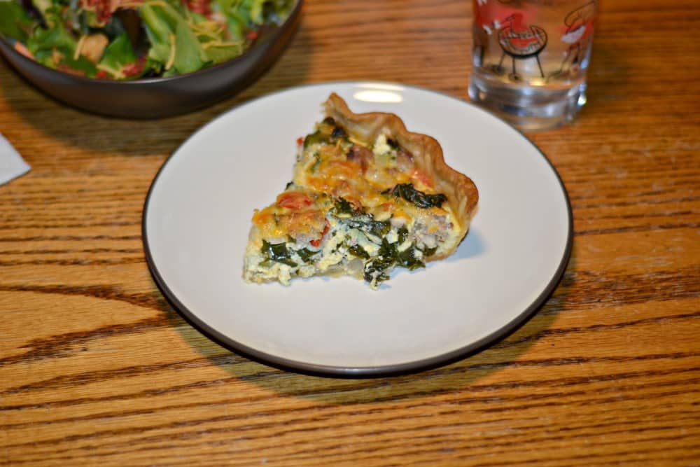 Delicious Italian Sausage, Kale, and sweet Cheddar quiche for CSA Tuesdays | Hezzi-D's Books and Cooks