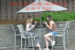 Refuel at the pool with SNICKERS and Dr Pepper