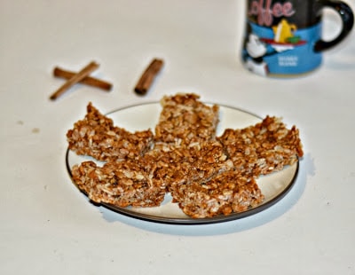 Rice Krispies Treats with cinnamon chips and espresso powder.