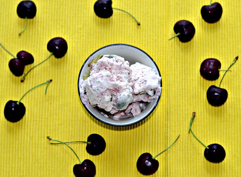 Fresh Cherry Cheesecake Ice Cream is easier to make then you think!