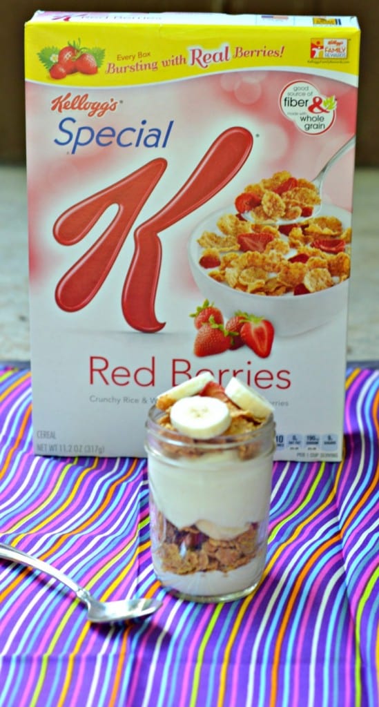 Special K Red Berries layered with Greek yogurt and bananas
