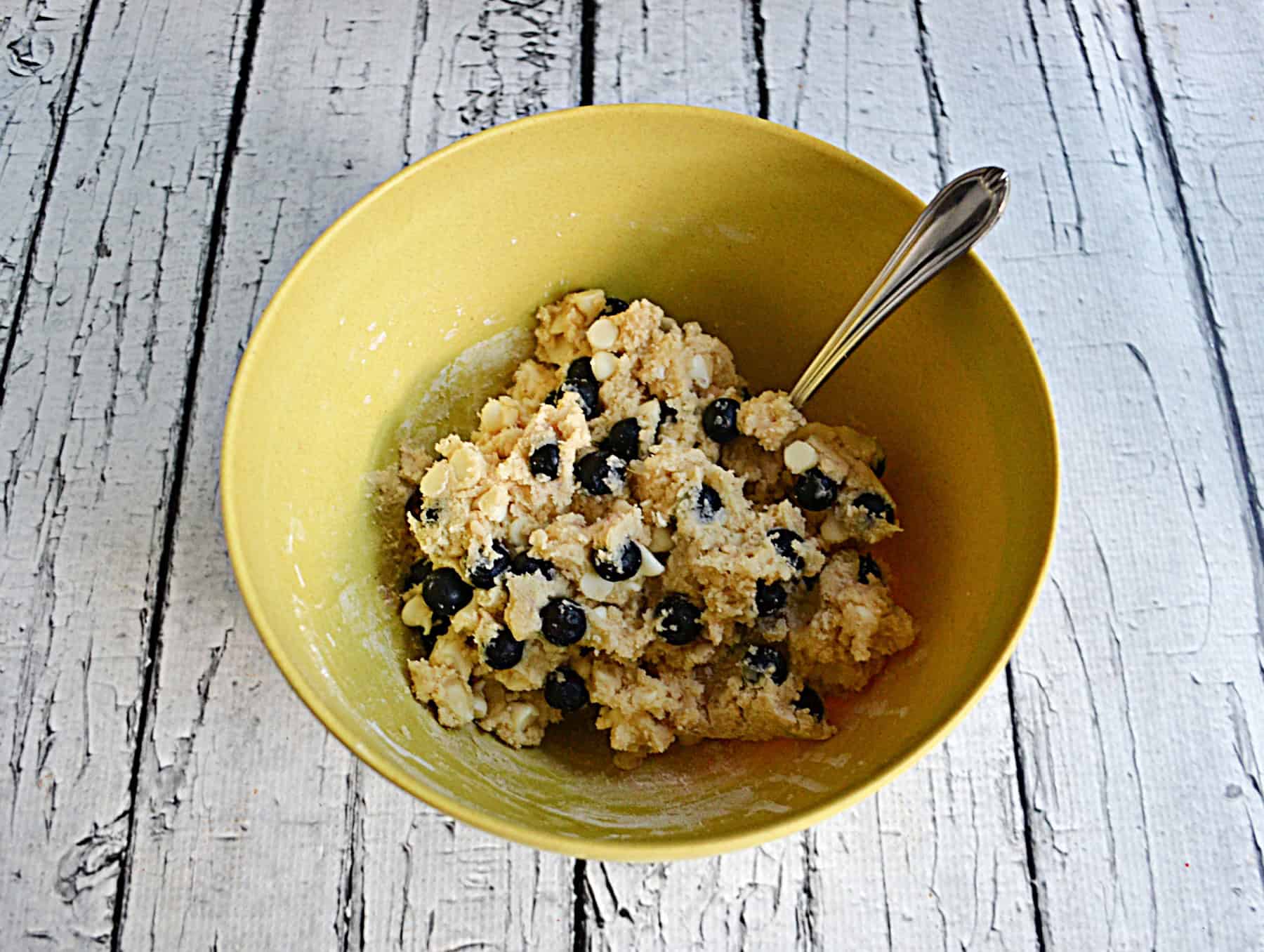A bowl of cookie dough.