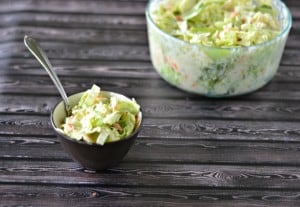 Bobby Flay's Creamy Cole Slaw using our CSA ingredients