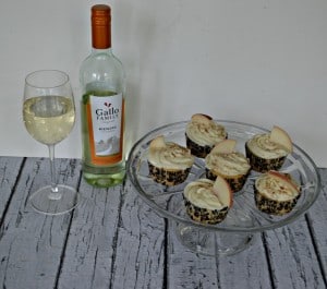 There's nothing like a big glass of Riesling to go along with Grilled Peach Cupcakes with Riesling Frosting and cinnamon sprinkle