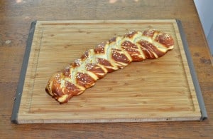 Hot Pretzel Challah Bread is a combination of a hot pretzel and challah bread