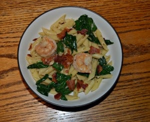Shrimp and Bacon Pasta with Spinach