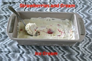 Easy No Churn Strawberries and Cream Ice Cream