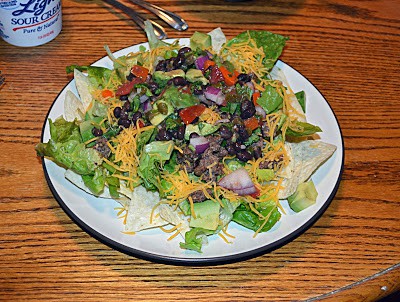 Barbacoa Beef Salads with Black Bean Avocado Salsa