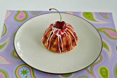 Vanilla Cherry Swirl Mini Bundt Cake