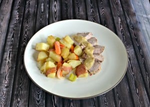 Delicious Roasted Peppercorn and Garlic Pork Loin with Potatoes and Vegetables