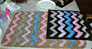 DIY Chevron Kitch Rug using Tulip For Your Home paints and stencils