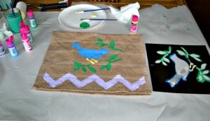 Gorgeous DIY bird kitchen towel using Tulip For Your Home products